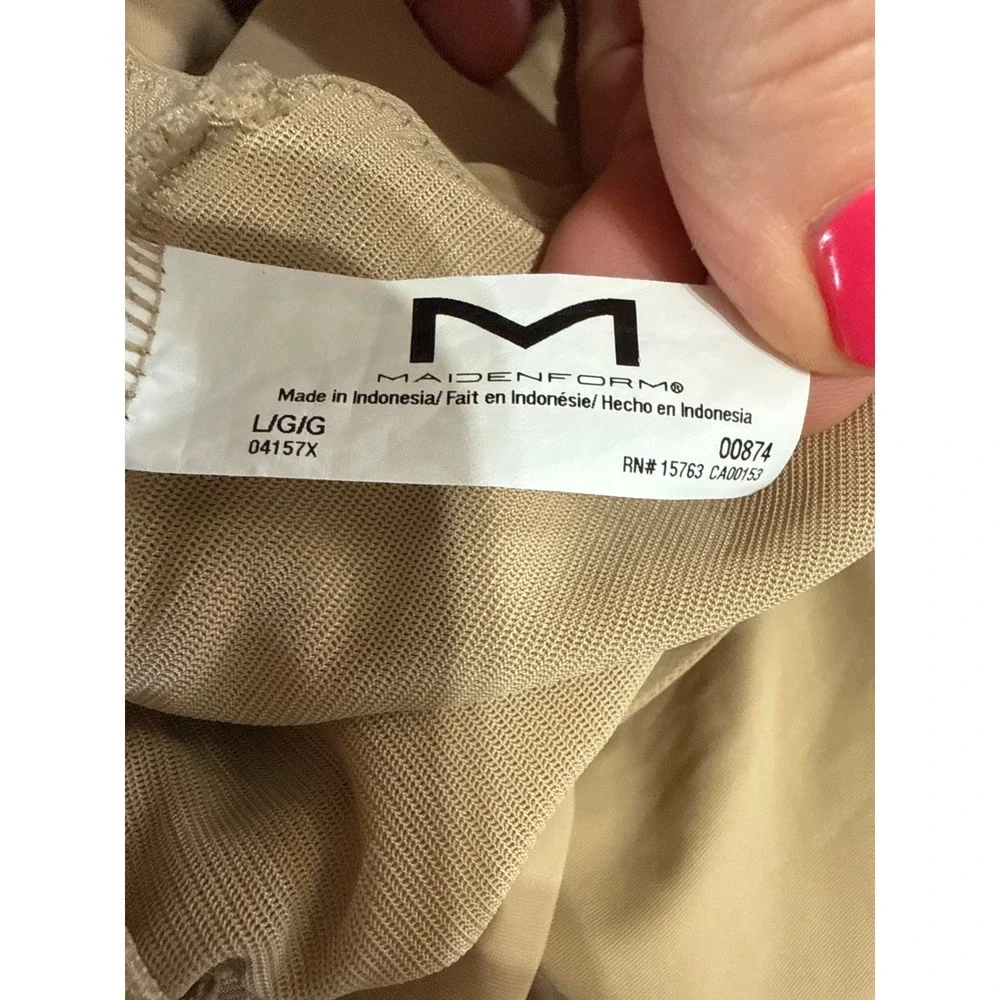 Maidenform‎ Firm Foundations Body Shaper Beige Shapewear 04157X Womens Large